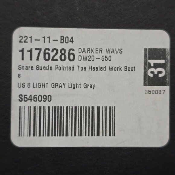 Darker Wavs ✦ Grey Suede Heeled Lace-Up Boots ✦ Charcoal Accents 4" Heel 8 NWT - Picture 14 of 16